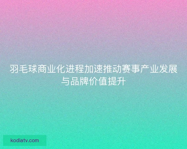 羽毛球商业化进程加速推动赛事产业发展与品牌价值提升