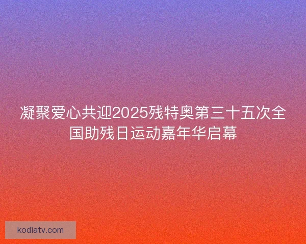 凝聚爱心共迎2025残特奥第三十五次全国助残日运动嘉年华启幕